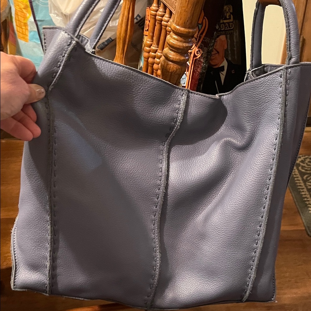 The Sak Blue Leather Tote Bag